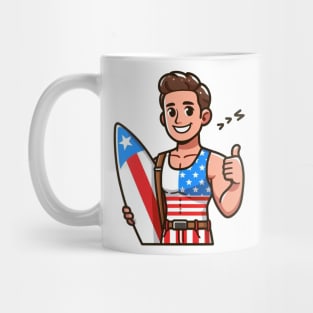 A Whimsical Tribute to American Culture in Cartoon Style T-Shirt Mug